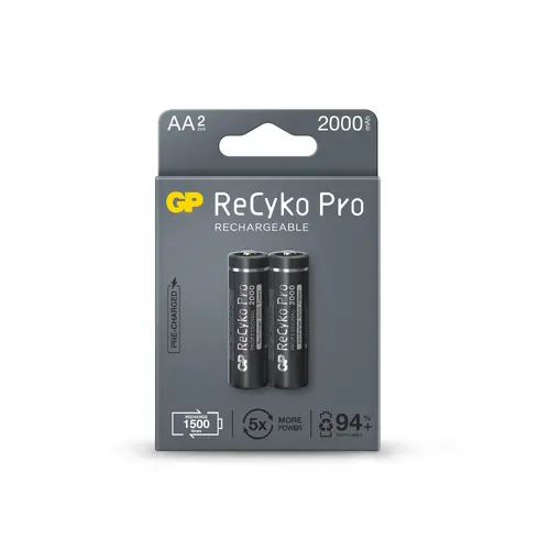 Επαναφορτιζόμενη μπαταρία GP R6 AA 2000mAh RECYKO + PRO 210AAHCB-EB2 NiMH /έως 1500 κύκλους/ 2 τεμ. στη συσκευασία GP - 1