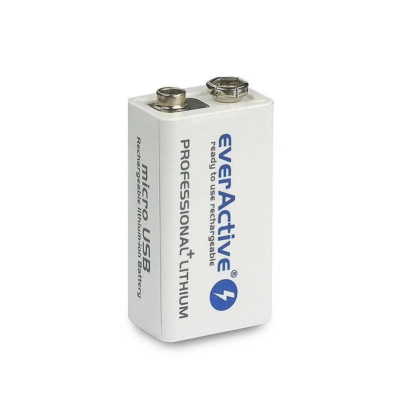 Baterie reîncărcabilă R22 9V LiIon 500mAh/550 precharged +Usb-C 1buc. în ambalaj EVERACTIVE