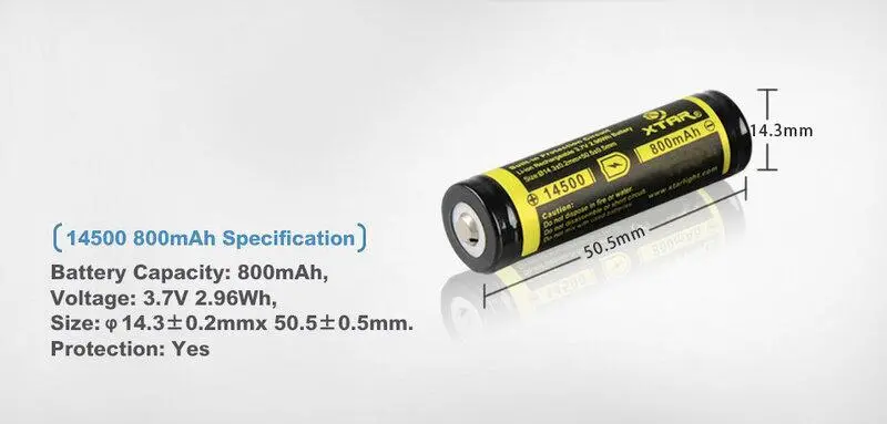 Акумулаторна батерия LiIon  AA R6  3,7V 800mAh  XTAR - image 2