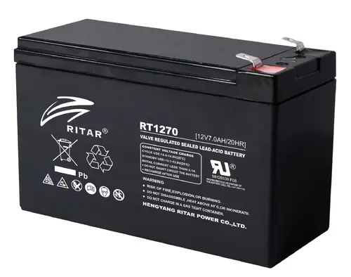 Μπαταρία μολύβδου RITAR, (RT1270) AGM, 12V, 7Ah, 151/ 65/ 94 mm, Ακροδέκτης2 - 1