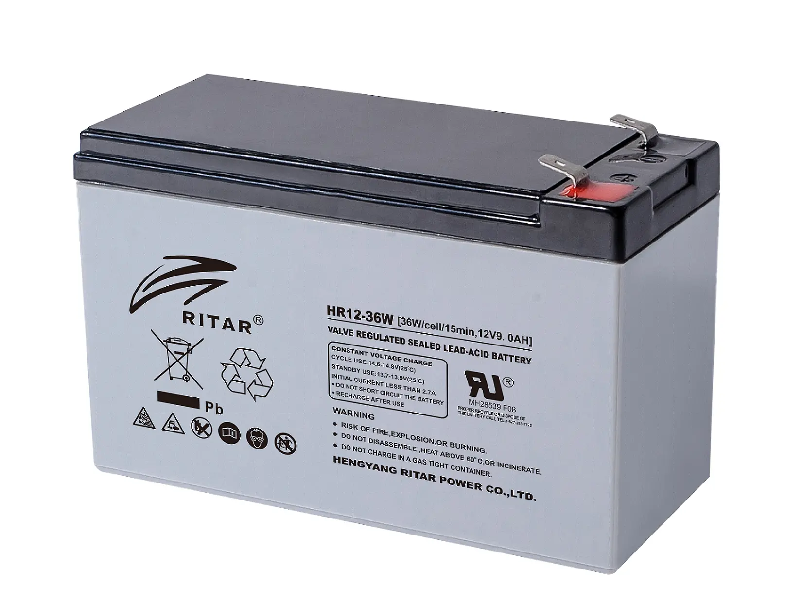 Baterie cu plumb RITAR, (HR12-36W) VRLA, 12V, 9Ah, 151/ 65/ 94 mm, Terminal2