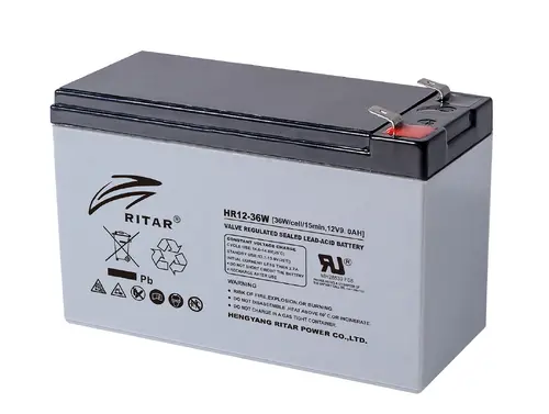Baterie cu plumb RITAR, (HR12-36W) VRLA, 12V, 9Ah, 151/ 65/ 94 mm, Terminal2 - 1