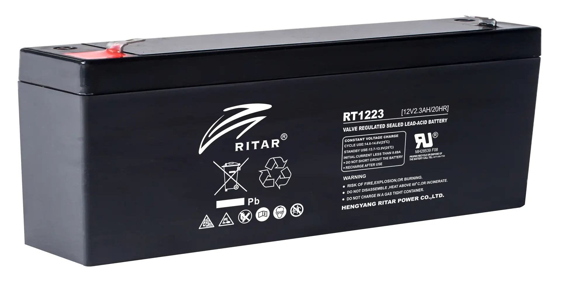 Μπαταρία μολύβδου RITAR (RT1223), 12V, 2.3Ah, AGM, 177/ 35/ 62 mm