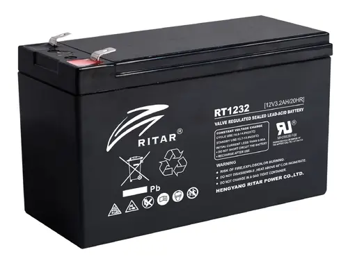 Μπαταρία μολύβδου RITAR (RT1232), 12V, 3.2 Ah, AGM, 134/ 67/ 60 mm - 1