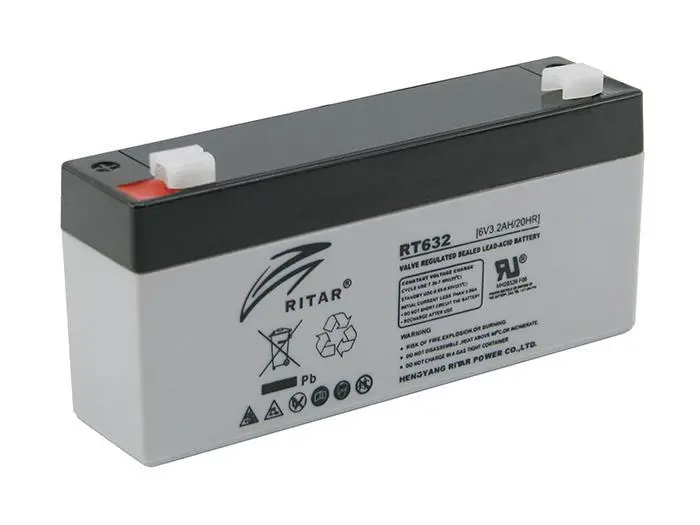 Μπαταρία μολύβδου RITAR, (RT632) AGM, 6V, 3.2Ah, 134 /34 /60 mm, Ακροδέκτης1