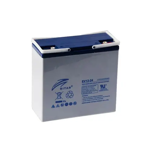 Baterie cu plumb RITAR (EV12-24), AGM, 12V, 24Ah, Pentru scaune cu rotile electrice - 1