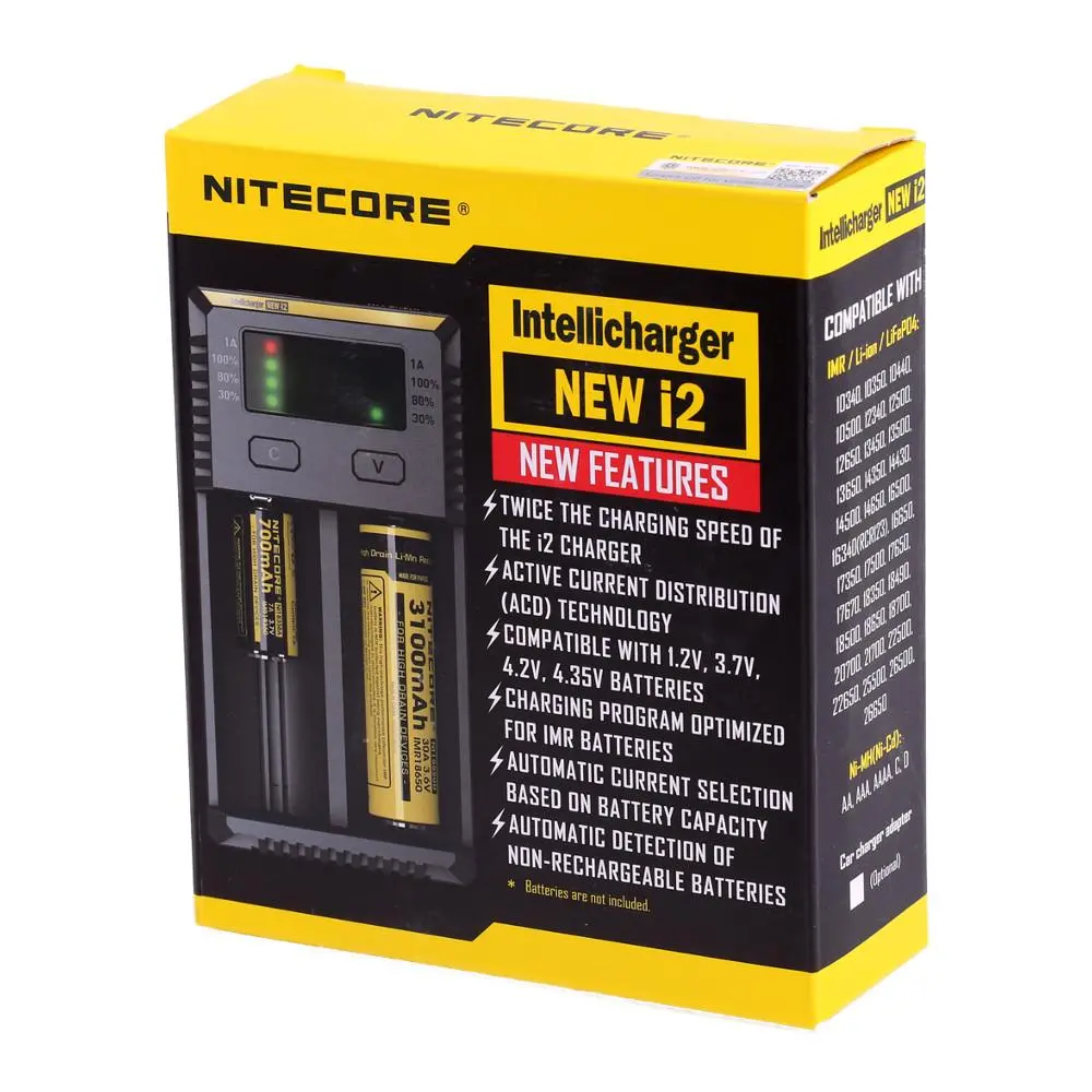 Зарядно у-во NITECORE i2, Universal Charger, LiIon & NIMH, 18650, CR123, AA, AAA, C, D - image 2