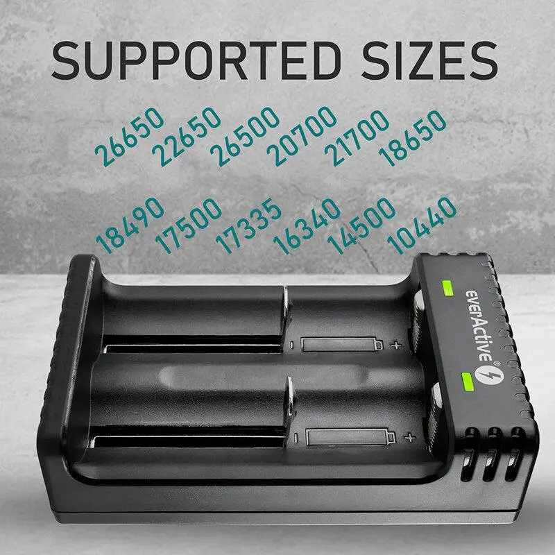 Încărcător pentru baterii LiIon 3,7v CR18650,CR123,14500 cu 2 sloturi USB micro LC-200 EverActive - image 2