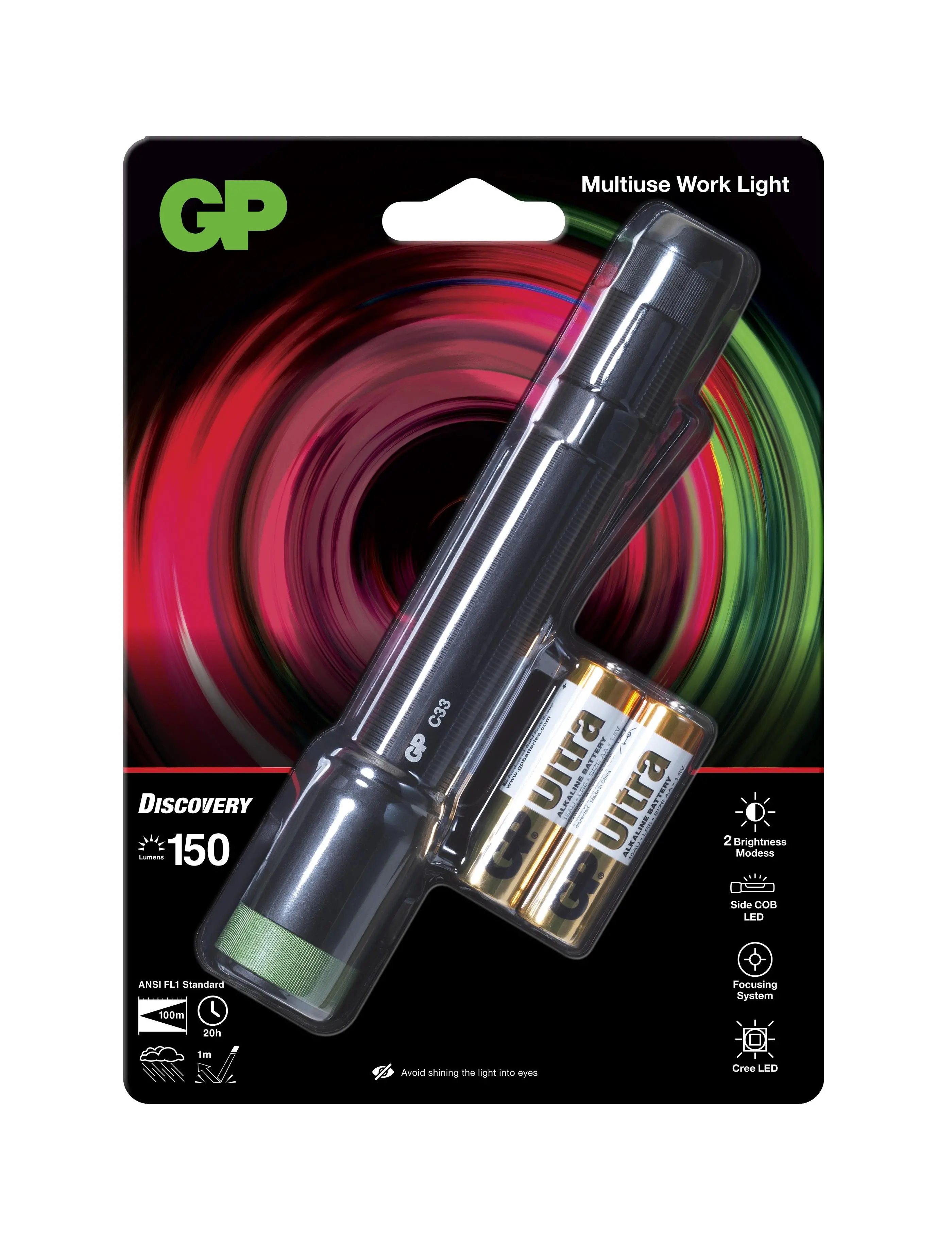 Фенер GP BATTERIES C33, LED, 150 lm, CREE Discovery TASK COD Light