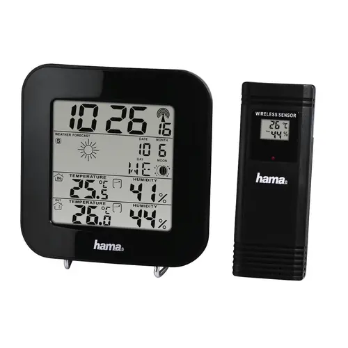 Stație meteo electronică HAMA EWS-200, Prognoza vremii, Negru - 1