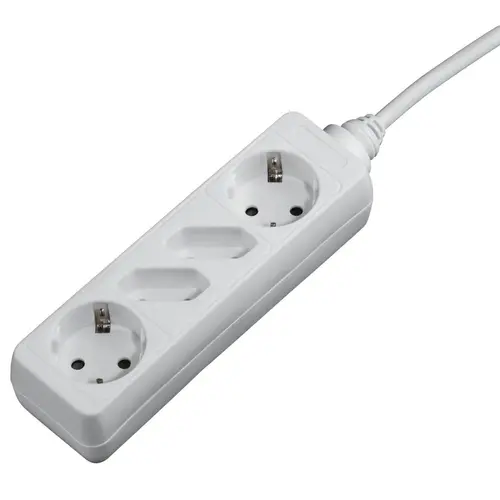 Разклонител HAMA 121921 с 4 гнезда , 2 x шуко + 2 x евро, 1.4 м, Бял