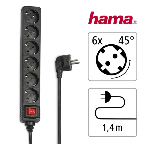 Πολύπριζο HAMA, 6 θέσεις, 30394 - 4