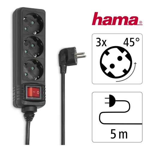 Πολύπριζο HAMA 108835, 3 θέσεις, 108835 - 5