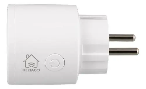 Смарт контакт DELTACO SH-P01, Google Assistant, Alexa, 10А, WiFi 2.4Ghz, 1xCEE 7/3, Бял - image 1