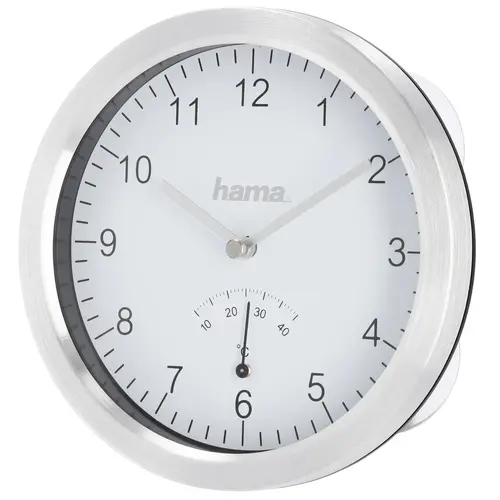Часовник за баня Hama Aluminium, Ø17 cm, за стена, Сребрист - image 1