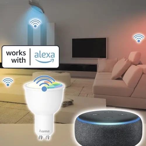 LED крушка HAMA, Wi-fi, 5.5W, 2700 - 6500 K, Димираща, RGB, GU 10, bulb - image 3