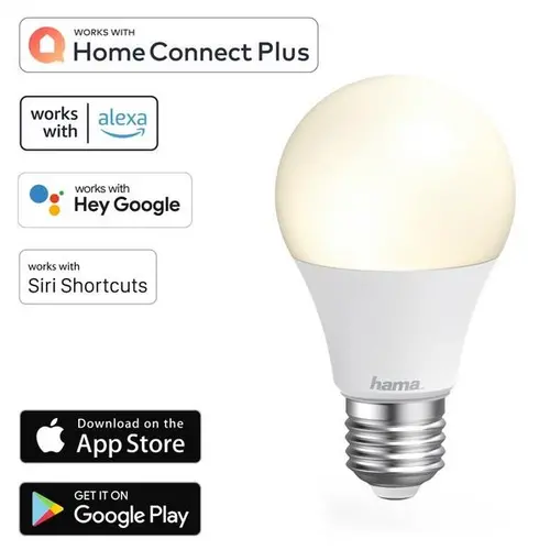 Смарт крушка Hama WLAN, Димираща, E27, 10W, Бяла - image 1
