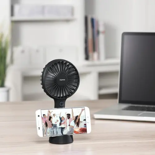 Преносим вентилатор HAMA, USB, Зареждащ се, Li-Ion 2000mAh, Черен - image 4