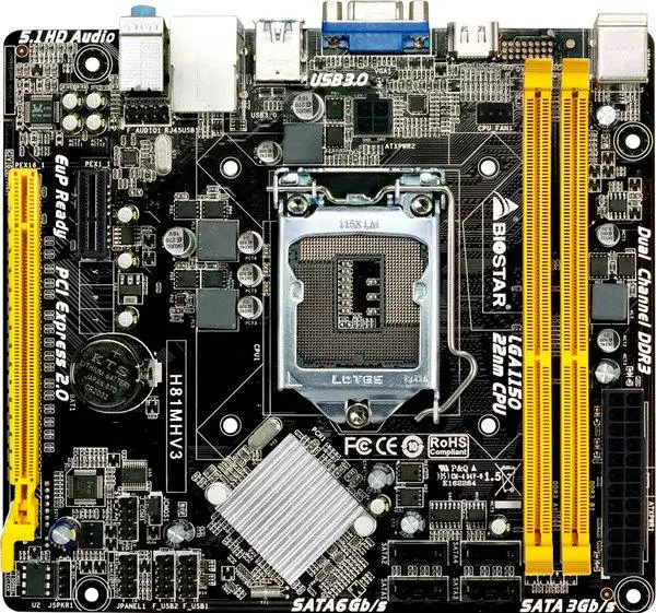 Μητρική πλακέτα BIOSTAR H81MHV3, Intel H81, sock. 1150, Ver 7.3