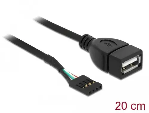 Кабел DeLock USB Pin header женско > USB 2.0 type-A женски, 20 cm - image 1