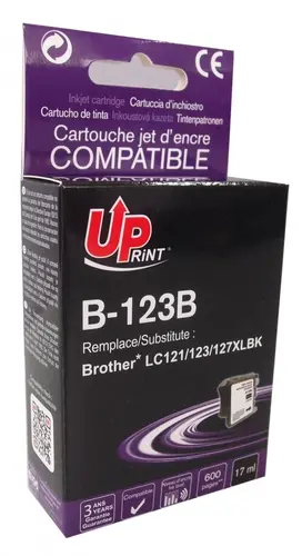 Δοχείο μελανιού UPRINT LC121/123/127 BROTHER, Μαύρο - 1