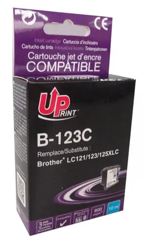 Δοχείο μελανιού UPRINT LC121/123/127 BROTHER, Κυανό - 1