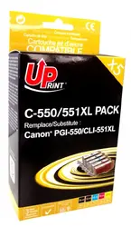 Комплект мастилници UPRINT -CANON PGI-550 + CLI-551BK/C/M/Y XL, 1x25ml+4x15ml