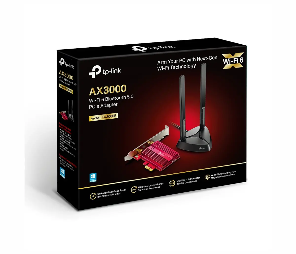 Ασύρματος προσαρμογέας TP-LINK Archer TX3000, AX3000 Wi-Fi 6, PCI-EX, Bluetooth 5.0, δύο εξωτερικές κεραίες - image 2