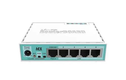 Рутер MiKrotik RB750GR3 HEX, 5 x 10/100/1000 Mbps, PoE, Бял - image 1