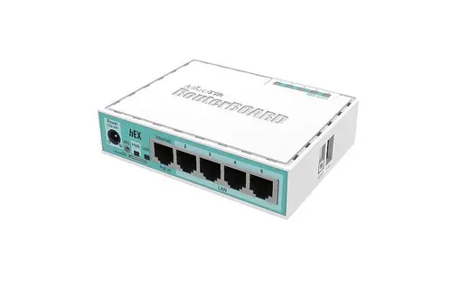 Router MiKrotik RB750GR3 HEX, 5 x 10/100/1000 Mbps, PoE, Alb - 1