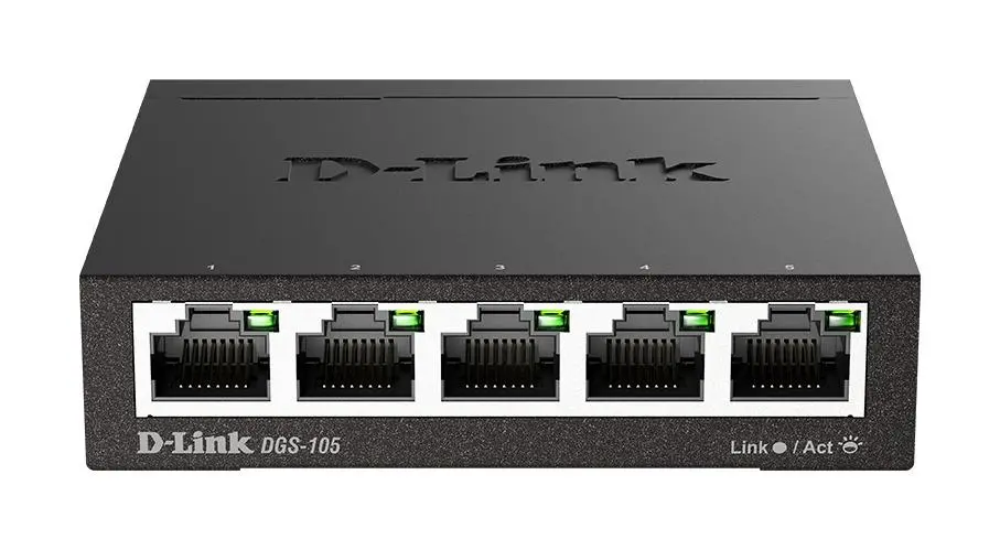 Switch D-Link DGS-105/E, 5 porturi, 10/100/1000, Gigabit, carcasă metalică