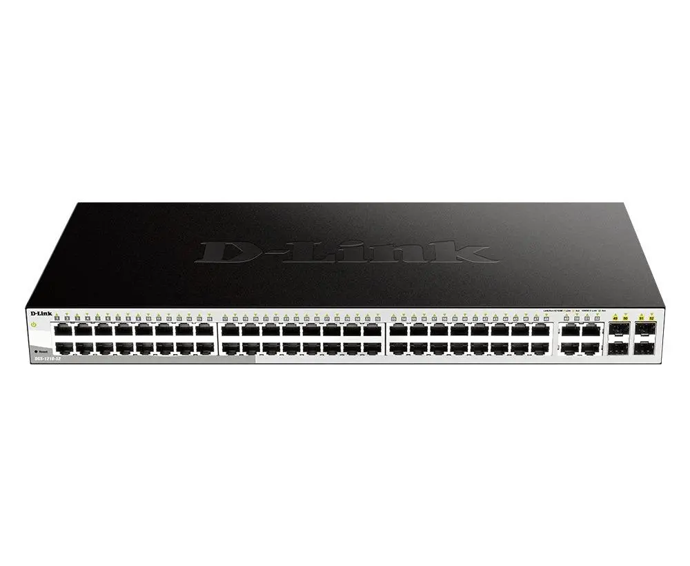 Суич D-Link DGS-1210-52, 48 портов 10/100/1000 Base-T port with 4 x 1000Base-T /SFP ports, управляем, за монтаж в шкаф - image 1