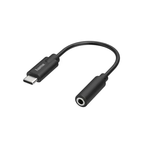 Adaptor audio HAMA, USB-C tată - mufă audio 3.5 mm mamă, Stereo, Negru - 1