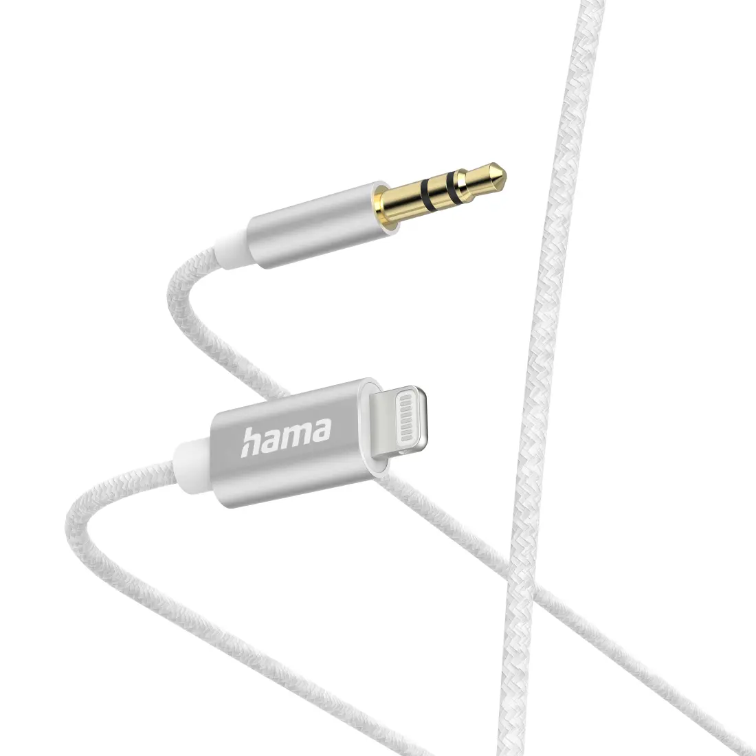 Cablu audio HAMA, Lightning tată - jack 3.5 mm tată, 1.0 m, Alb