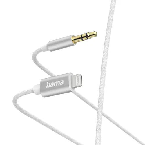 Καλώδιο ήχου HAMA, Lightning αρσενικό - 3.5 mm jack αρσενικό, 1.0 μ, Λευκό - 1