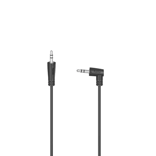 Καλώδιο ήχου HAMA, 3.5mm jack αρσενικό - 3.5mm jack αρσενικό 90°, 0.5μ, Στέρεο, Μαύρο - 1