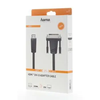 Кабел HAMA 205018, HDMI мъжко - DVI/D мъжко, 1.5 м, Екраниран, Черен - image 1