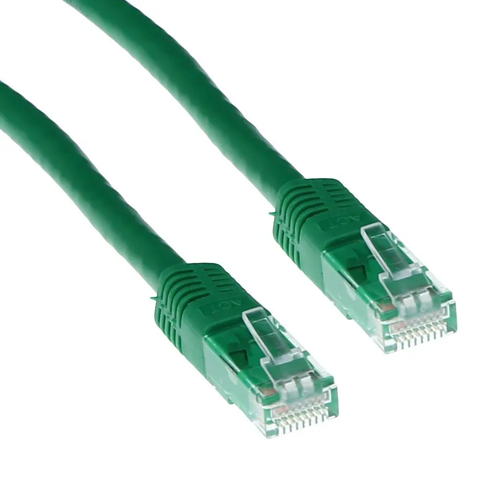 Καλώδιο δικτύου patch ACT U/UTP, CAT 6, RJ-45 - RJ-45, 3.0 m, Χάλκινοι αγωγοί, Πράσινο, Συσκευασία Bulk