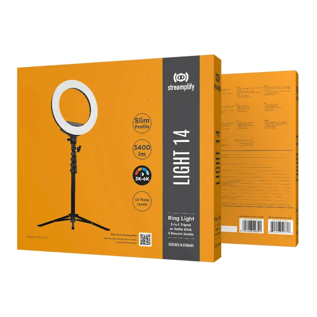 Iluminare pentru streaming Streamplify Light 14, Negru - image 15