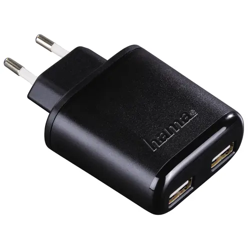 Зарядно 220V HAMA Auto-Detect 5 V/4.8 A, 2x USB, черен - image 1