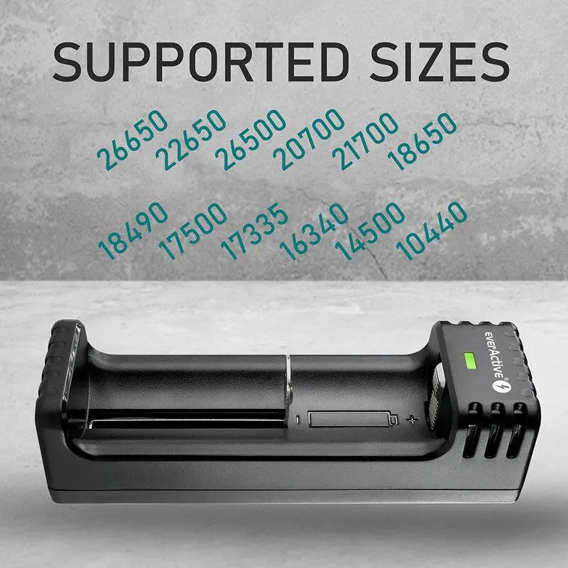 Încărcător pentru baterii LiIon 3,7v CR18650,CR123,14500 1 slot USB micro LC-100 EverActive - image 2