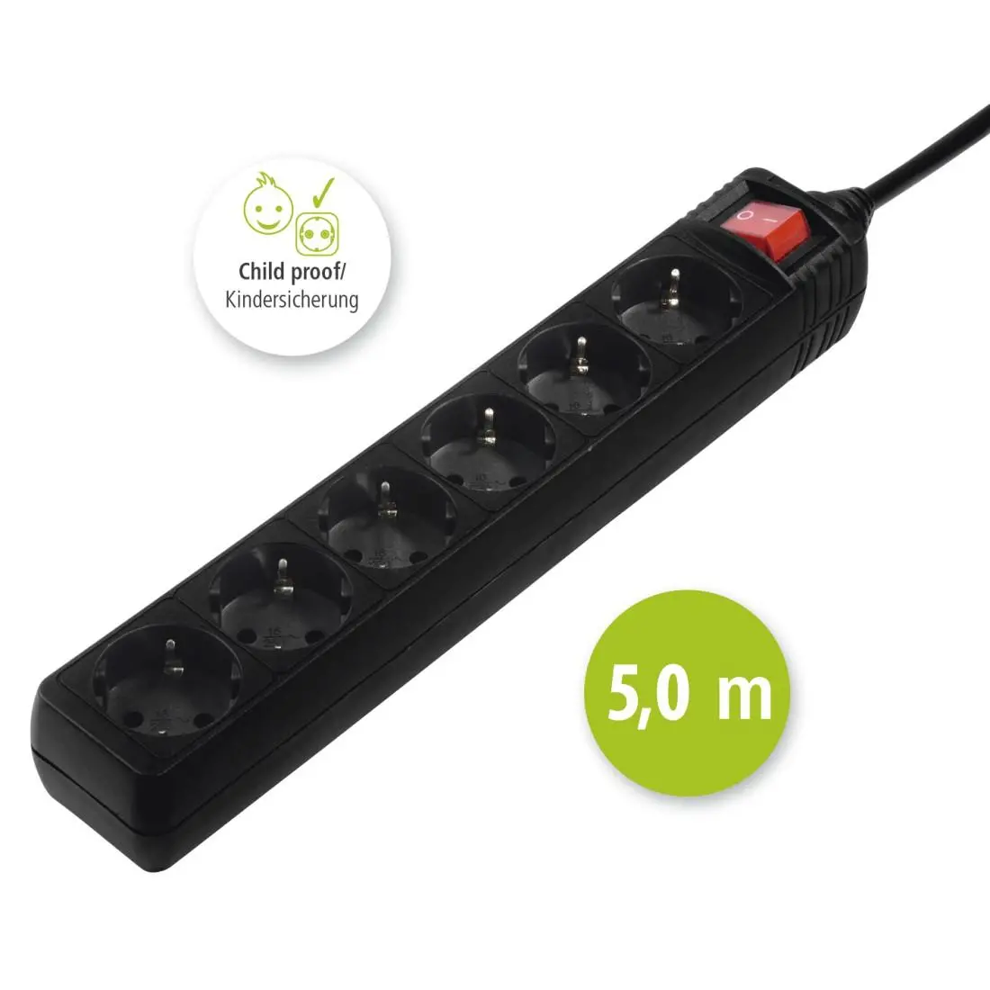 Разклонител със 6 гнезда HAMA, 5м, 137266 - image 2