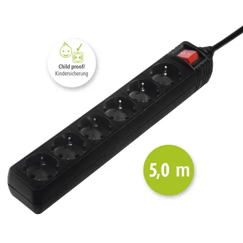 Разклонител със 6 гнезда HAMA, 5м, 137266 - image 2