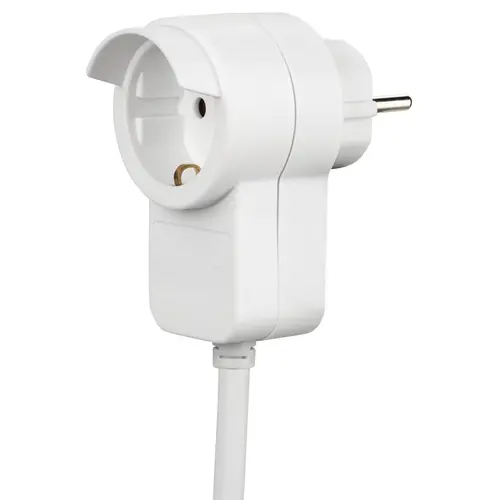 Удължителен кабел HAMA Powerplug, Шуко мъжко, Шуко женско, Допълнителен контакт, 3.0 m, Бял - image 4