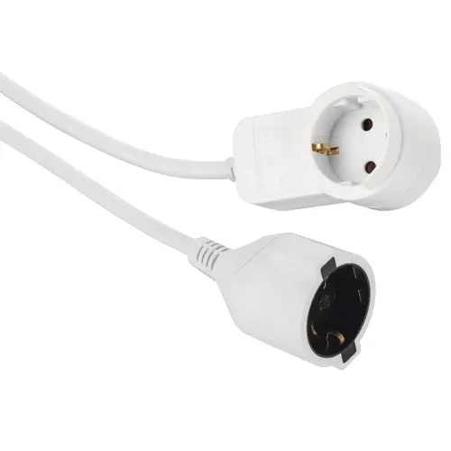 Καλώδιο προέκτασης HAMA Powerplug, Schuko αρσενικό, Schuko θηλυκό, Πρόσθετη πρίζα, 3.0 m, Λευκό - 1