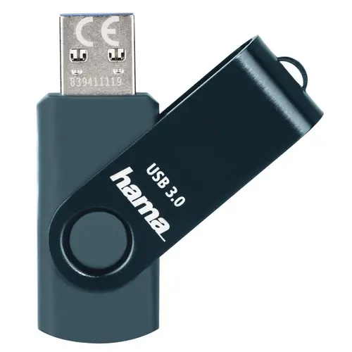 USB памет HAMA Rotate, 64GB, USB 3.0 70 MB/s, Петролно синьо - image 2