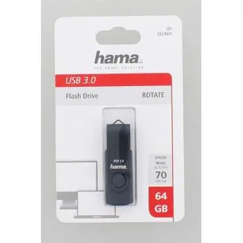 Memorie USB HAMA Rotate, 64GB, USB 3.0 70 MB/s, Albastru petrol - 4