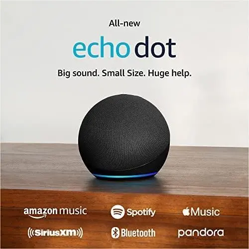 Преносима смарт тонколона Amazon Echo Dot 5, Гласов асистент, Alexa, Черен - image 1