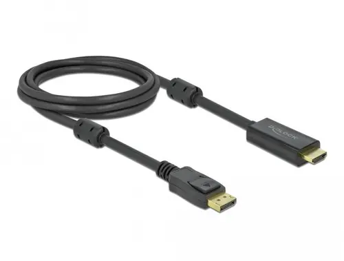 Cablu Delock DisplayPort tată - HDMI tată, 2 m, 4K 60Hz, Negru - 1