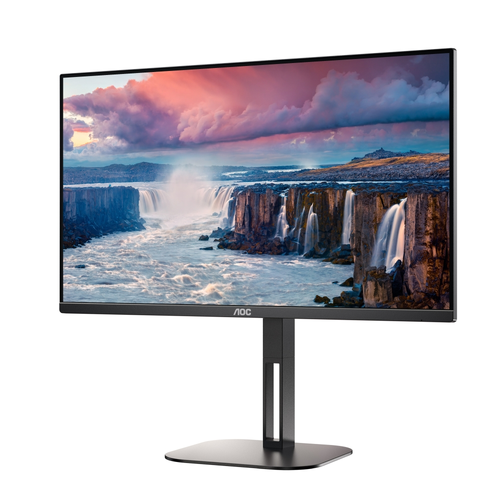 Монитор, AOC 27V5C/BK, 27" IPS WLED, 1920x1080@75Hz, 4ms GtG, 1ms MPRT, 300cd m/2, 1000:1, DCR 20M:1, FreeSync, FlickerFree, Low Blue Light, 3Wx2, Tilt, Height Adjust, Pivot, Swivel, HDMI, DP, USB hub - image 1